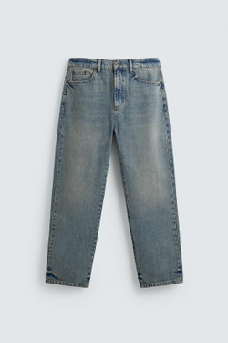 ZARA ДЖИНСЫ STRAIGHT ДЛИНОЙ ДО ЩИКОЛОТКИ, ВЫЦВЕТШИЙ СИНИЙ