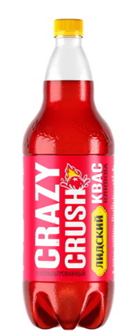 Квас Лидский "CRAZY CRUSH КЛЮКВА" 1,5л.