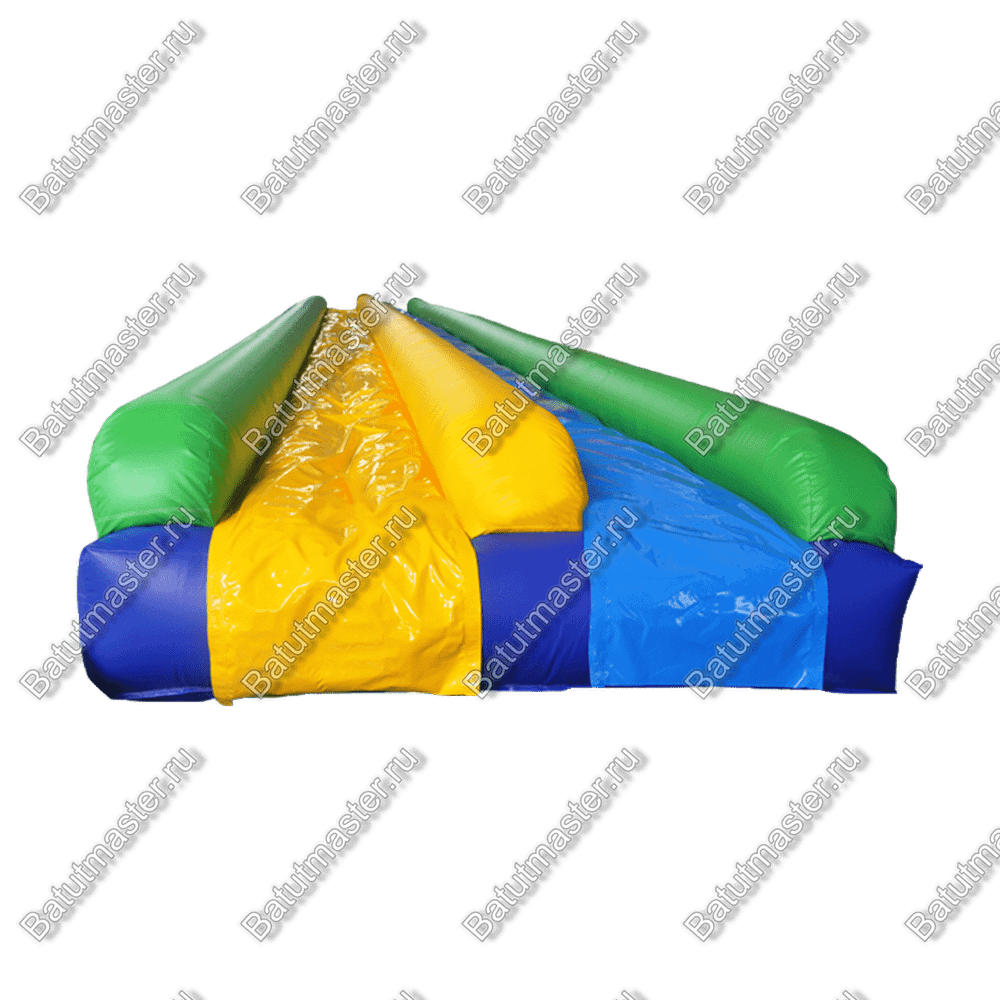 Водная горка с надувным дном, герметичная ТУРБО "Цветная", 30*4*1 м.