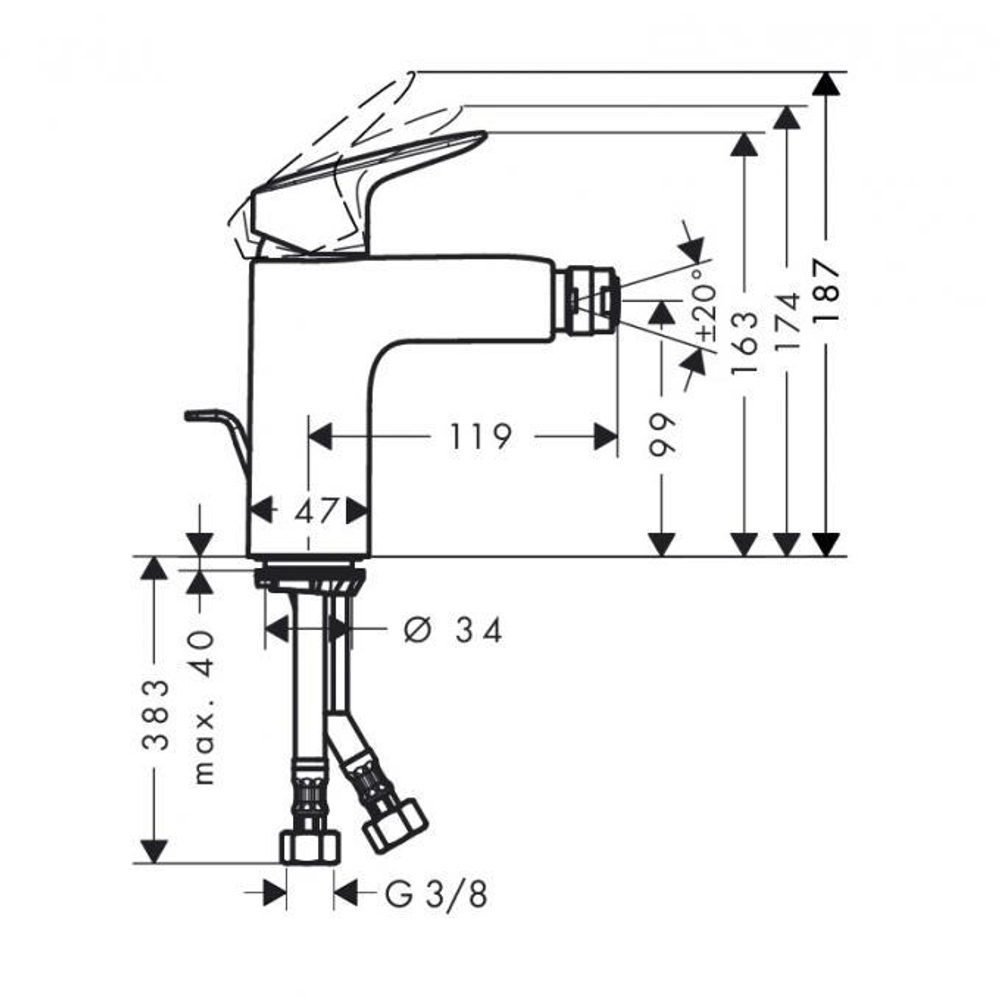 Смеситель для биде Hansgrohe Logis 71204000