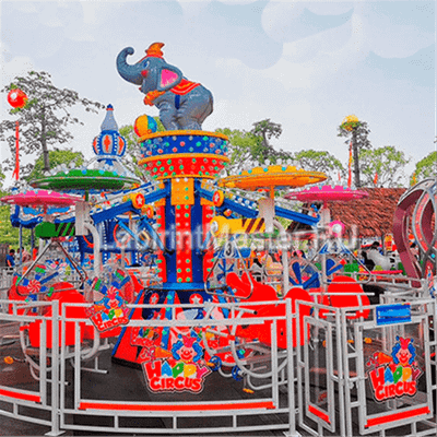 Электрическая Аттракцион карусель «Цирковой слоник», 6,5×6,5×4,2 м