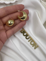 Серьги золотистые объемные полукруглые