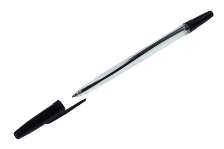 Ручка шариковая Elementary Attache Economy неавтоматическая черная 0.7мм корпус прозрачный черный пластиковый