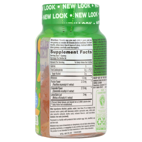 VitaFusion, Мелатонин для детей, для детей от 4 лет, натуральный тропический персик, 1,5 мг, 50 жевательных таблеток