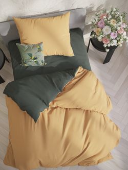 Постельное белье Сказка "Senapato/Verde" 1,5-сп Наволочка 50х70 см 1 шт Простынь 150х215 см Пододеяльник 145х215 см , поплин