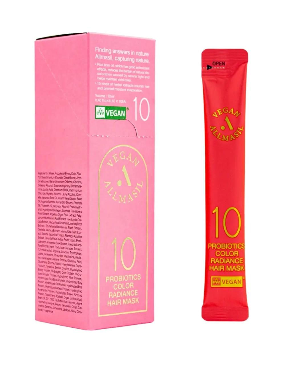 ALLMASIL - МАСКА ДЛЯ ОКРАШЕННЫХ ВОЛОС 10 PROBIOTICS COLOR RADIANCE HAIR MASK STICK POUCH, 12 МЛ * 10 ШТ