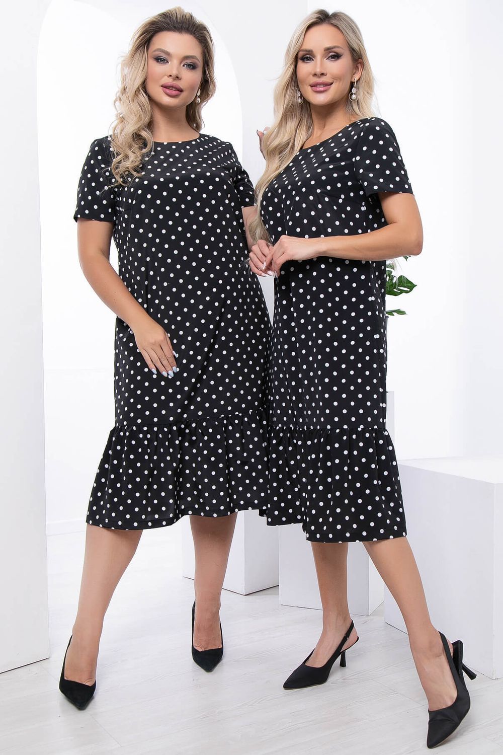 Платье "Эжени" (блэк/горох) П7061 LT Collection (Акция)