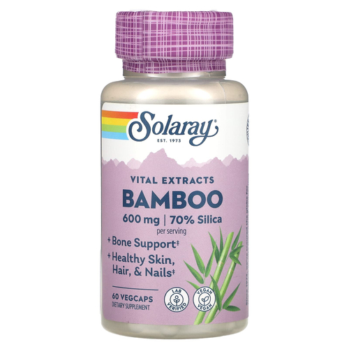 Solaray, Vital Extracts, бамбук, 60 капсул VegCap (300 мг в капсуле)