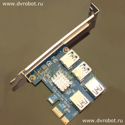 Разветвитель PCI-E 1x для 4 PCI-E 16x
