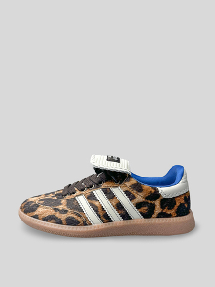 Кеды D178-3 на невысокой платформе леопардовый принт