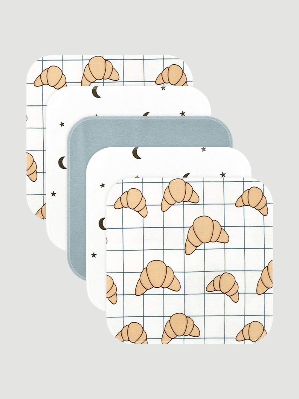 Набор платочков-слюнявчиков Mjölk Круассаны