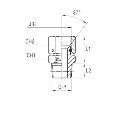 Штуцер FNC JIC 7/16 - BSPT 1/8