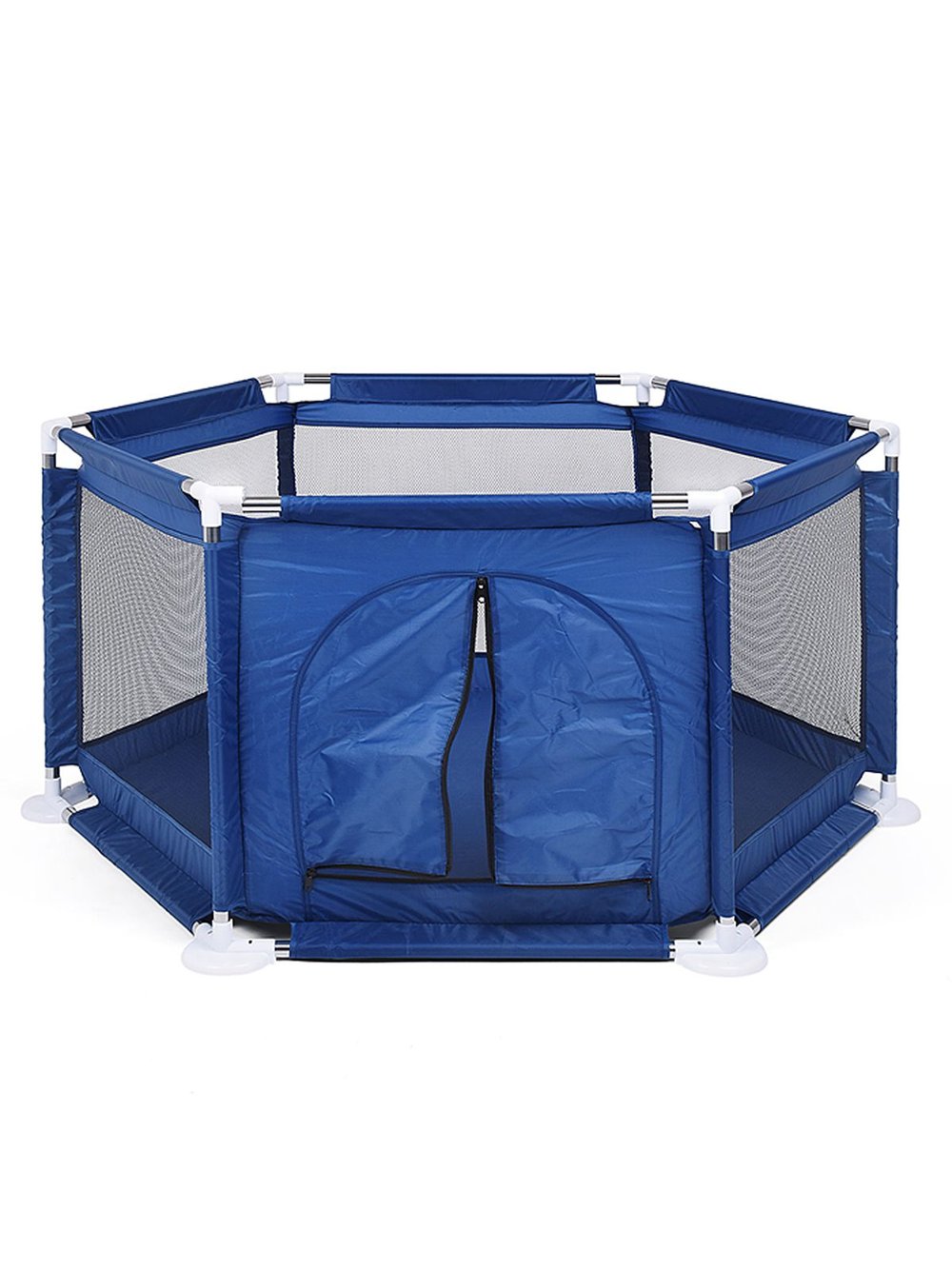 Манеж детский шестигранный (113*130*65см) цвет синий (М8-3)