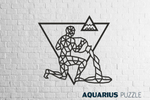 Деревянный декор настенный, панно, сборная модель EWA Design Знаки Зодиака Водолей