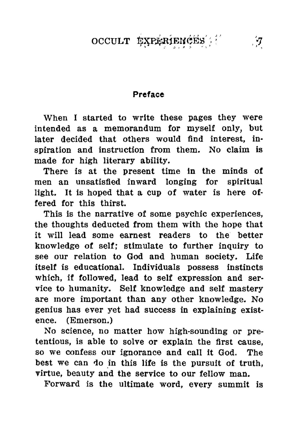 Occult experiences. a true narrative of experiences in the present time and deductions therefrom | R Buren