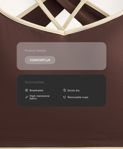 Oysho Топ Comfortlux с контрастной перекрестной спинкой, коричневый