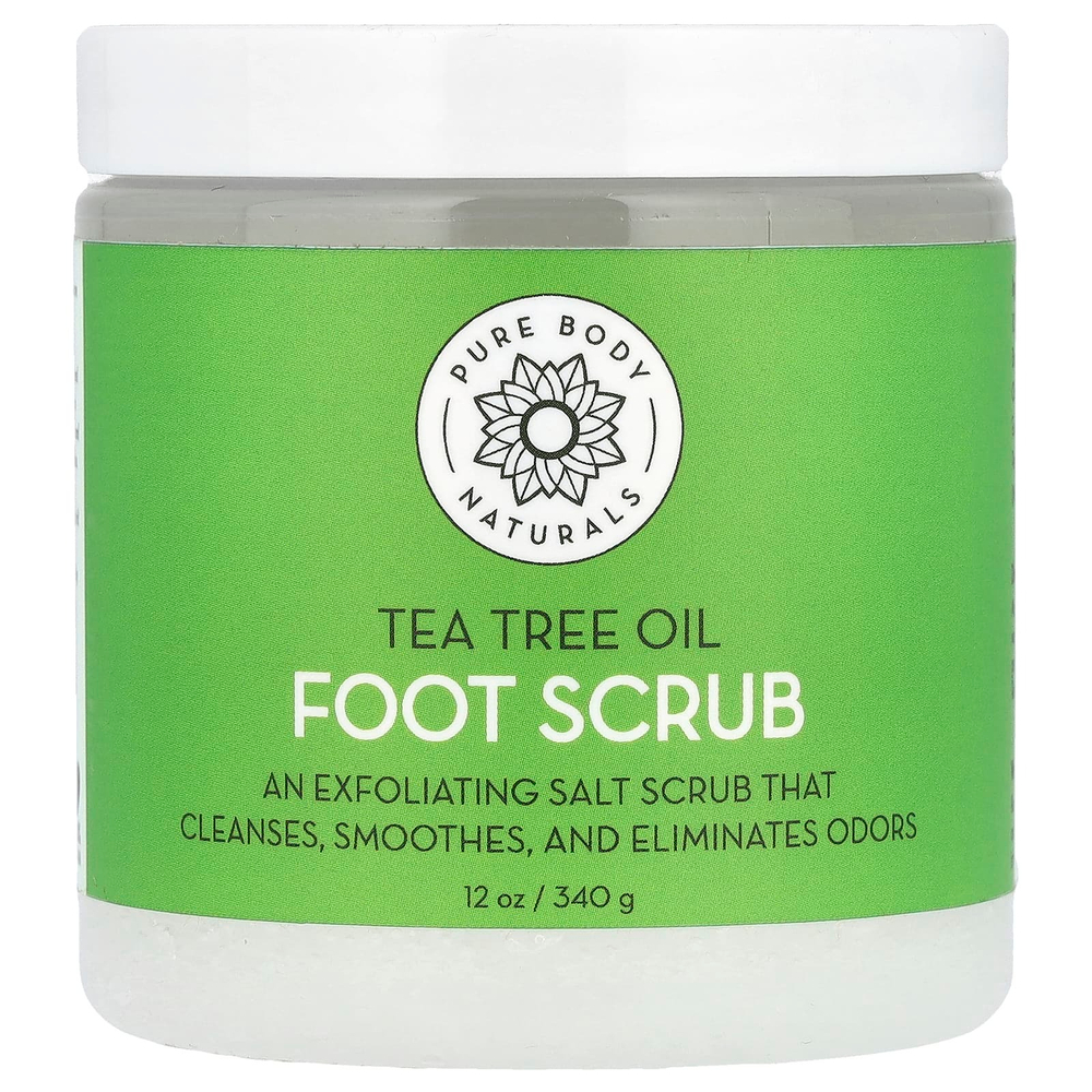 Pure Body Naturals, Скраб для ног, масло чайного дерева, 340 г (12 унций)