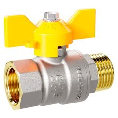 Кран шаровой латунный LD Pride 47.20.В-Н.Б GAS (бабочка)