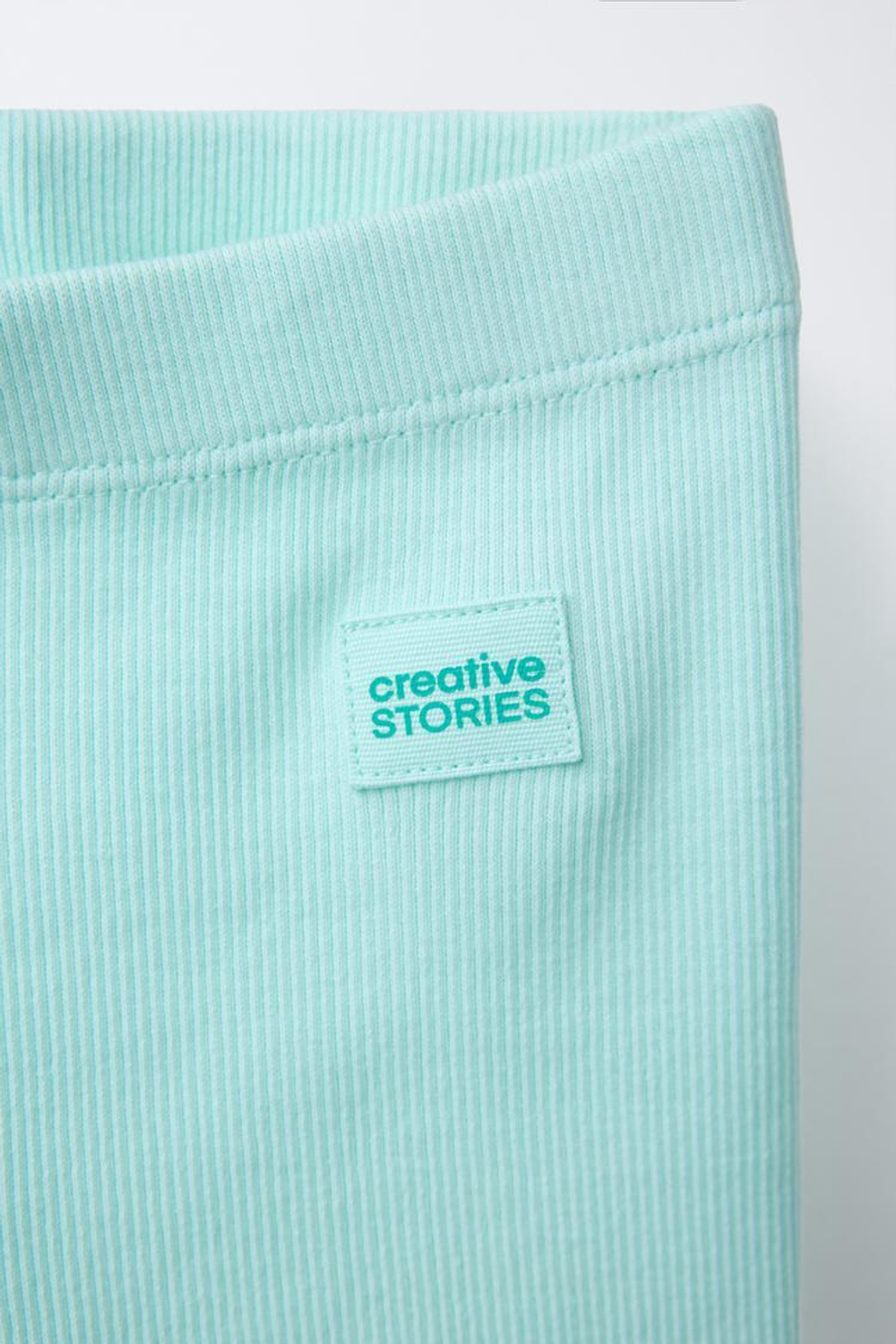 ZARA ШОРТЫ-ВЕЛОСИПЕДКИ В РУБЧИК, БИРЮЗОВЫЙ