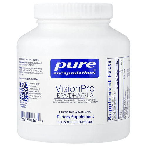 Pure Encapsulations, VisionPro EPA DHA GLA, 180 Softgel Capsules