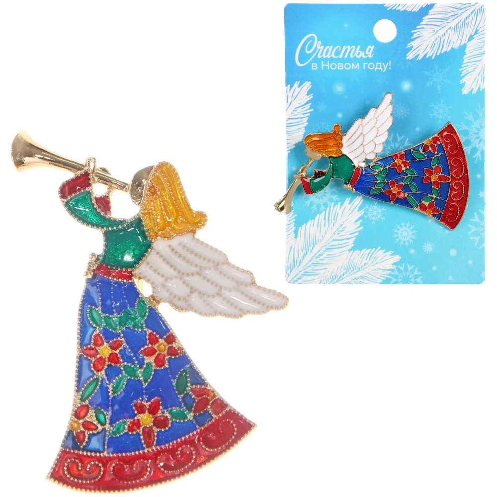 Брошь «Рождественское чудо - Ангел», 5*3см