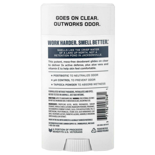 Duke Cannon Supply Co., Air Defense™, активный дезодорант, без алюминия, для полночного купания, 85 г (3 унции)