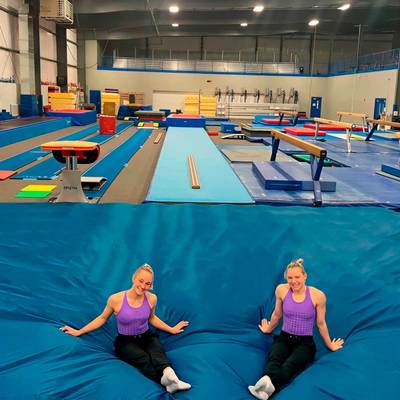 Надувная подушка «JumpPit» для гимнастики и батутных центров, 7×5×1 м