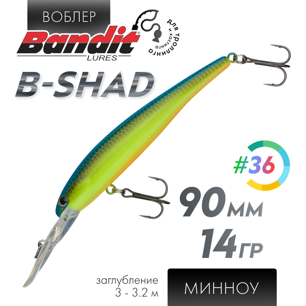 Воблер Bandit B-Shad (90мм, 14гр)