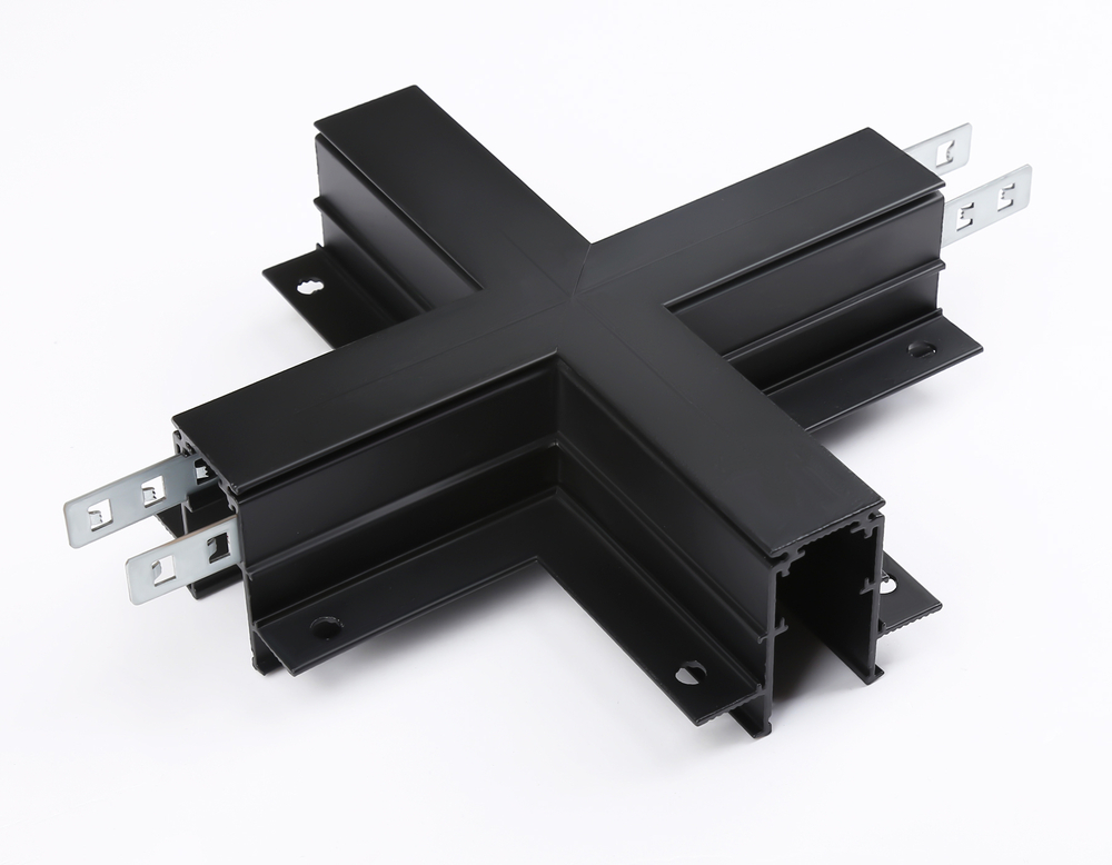Коннектор х-образный для встраиваемого шинопровода Magnetic GL3358 BK черный 170*170*46,8