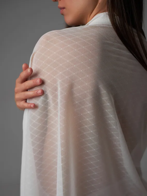 Сетка эластичная ромб оптом, айвори 004