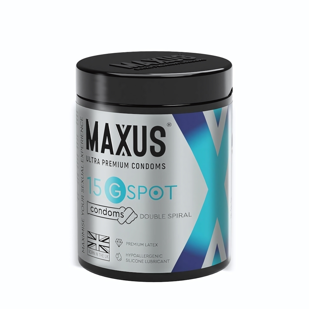 Гладкие презервативы Maxus G spot с двойной спиралью - 15 шт.