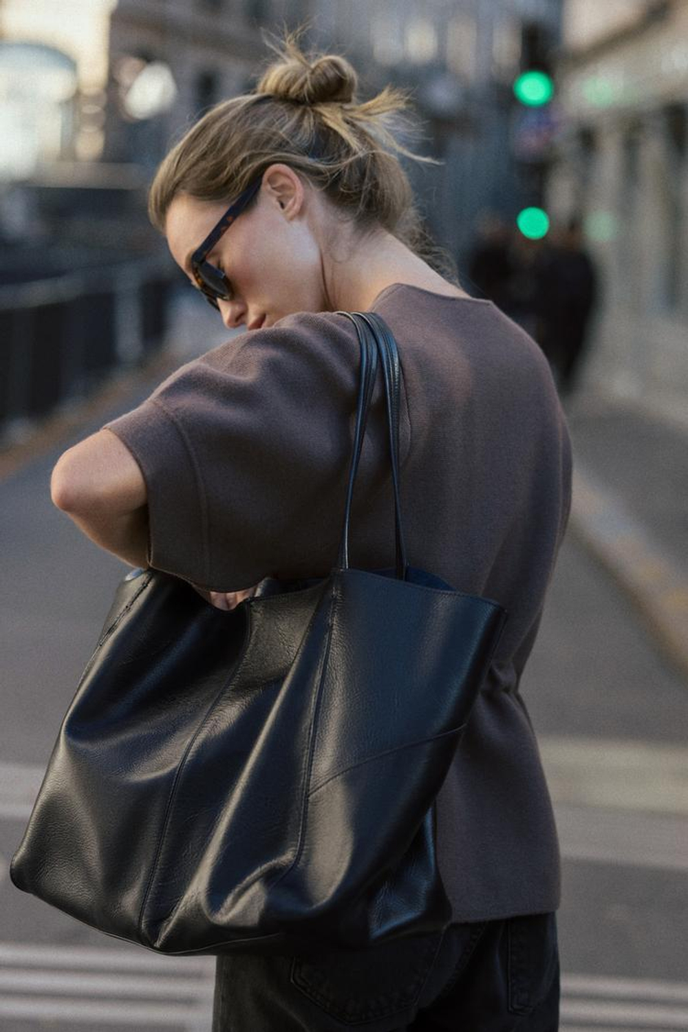 ZARA ДЖЕМПЕР С РУКАВАМИ-БУФАМИ, КОРИЧНЕВЫЙ