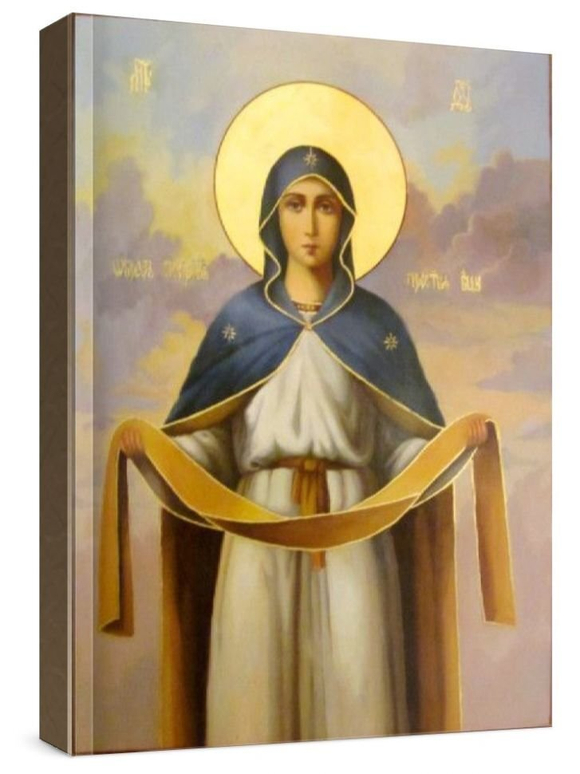 Покров Пресвятой Богородицы (рукописная икона)