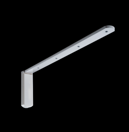 Кронштейн стеновой L-образный для профильных карнизов, цвет белый, длина 20 см