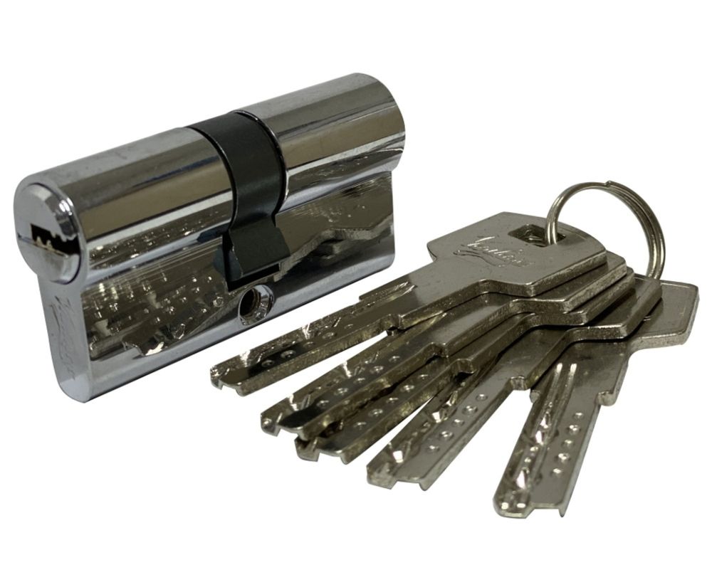 Механизм цилиндровый Z110 (55x55) СР 5 ключей (хром)