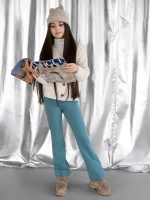 Штаны для девочки клеш голубые