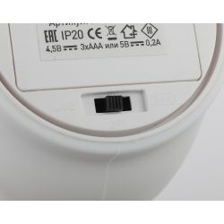 Ночник - светильник светодиодный ЭРА NLED-412-1W-W на батарейках или от USB мягкий силиконовый белый