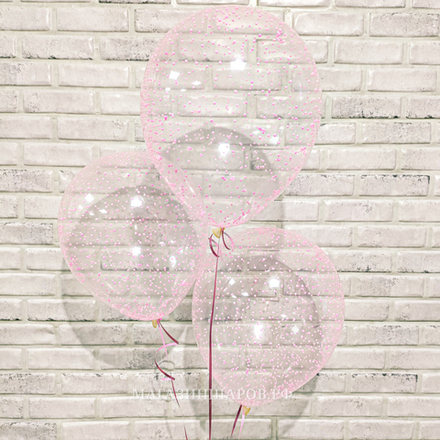 Шар с конфетти "пенопласт Розовые шарики"