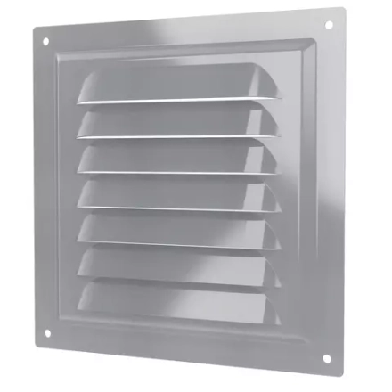 Решетка 150*150 1515МЭ св.серая вентиляционная с покр. полим.эмалью с сеткой NEERA Сталь АКЦИЯ title=