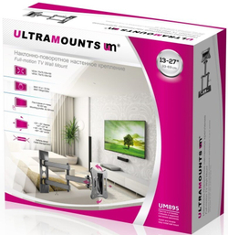 Кронштейн для телевизора Ultramounts UM 895 черный 13;-27; макс.15кг настенный поворотно-выдвижной и наклонный