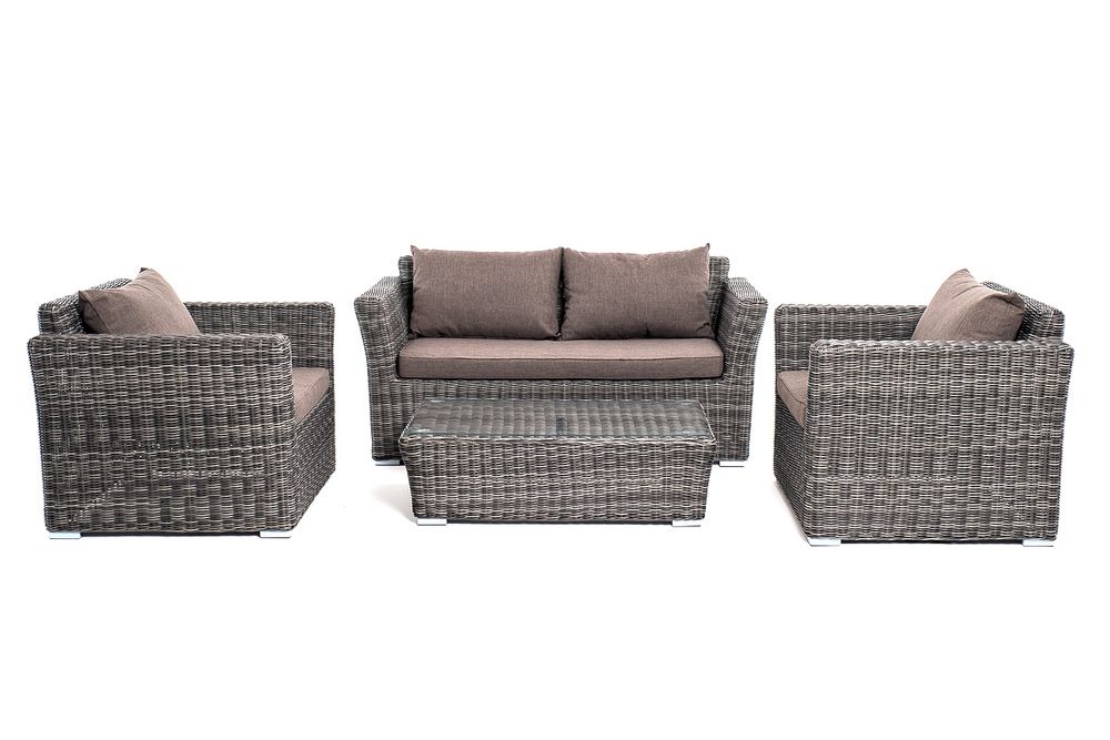 "Капучино Cингл" лаунж-зона из искусственного ротанга, цвет графит