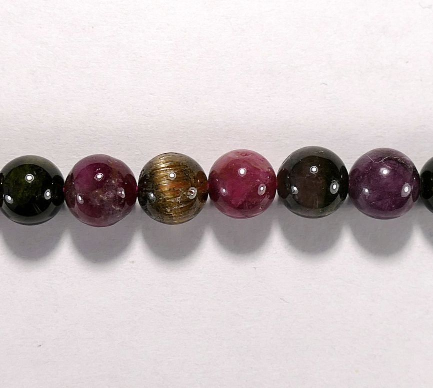 Бусина из турмалина, класс АА, шар гладкий 8мм