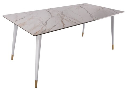 Стол обеденный Ist Casa Рио Гранд, 180х90х76 см, белая керамика, золото