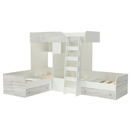 Кровать-чердак КарИВи Трио Белый  Винтерберг