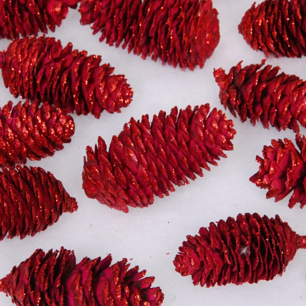 Композиция для декора «Сказочные шишки» 10*10*13 см (120 гр), красный