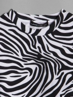 Лонгслив зебра для девочки на осень