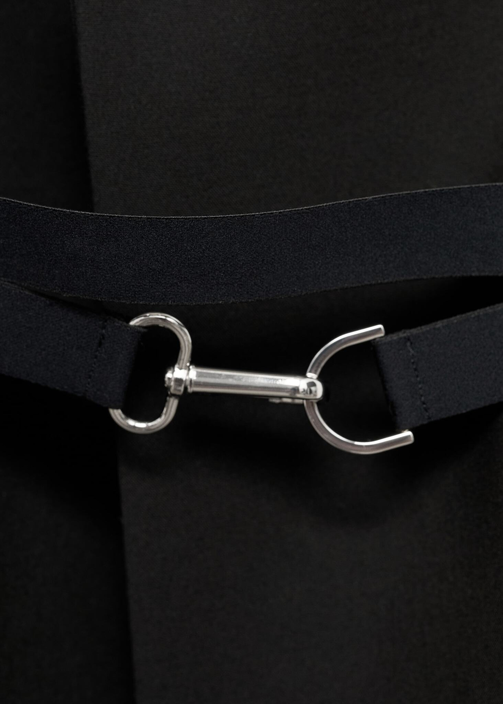 MANGO Двойное тканевое пальто с поясом, черный