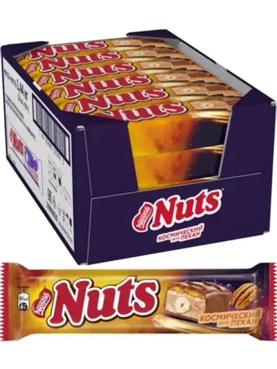 Шоколадные батончики Натс Космический Пекан 60 г * 24 шт