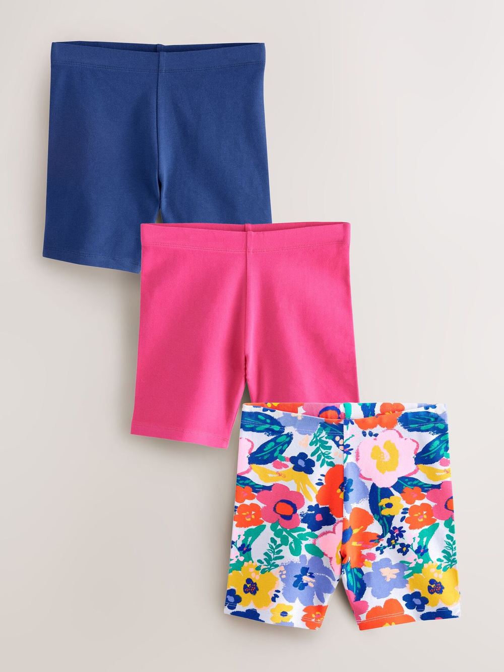 Шорты-велосипедки для девочки Next AH9-742, 3 шт., Синий, Розовый