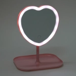 Зеркало настольное с подсветкой на подставке «Mary Touch - Heart», цвет розовый, USB, 20*29см